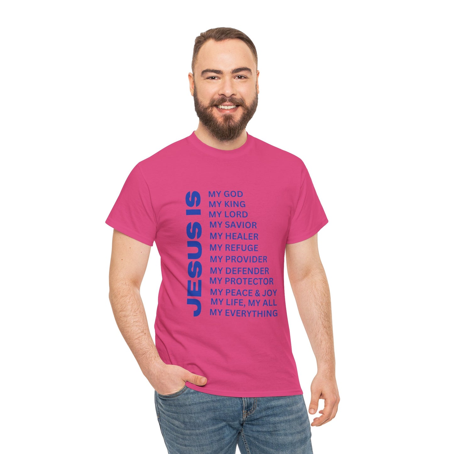 Christian JESUS IS T-Shirt - Blue
