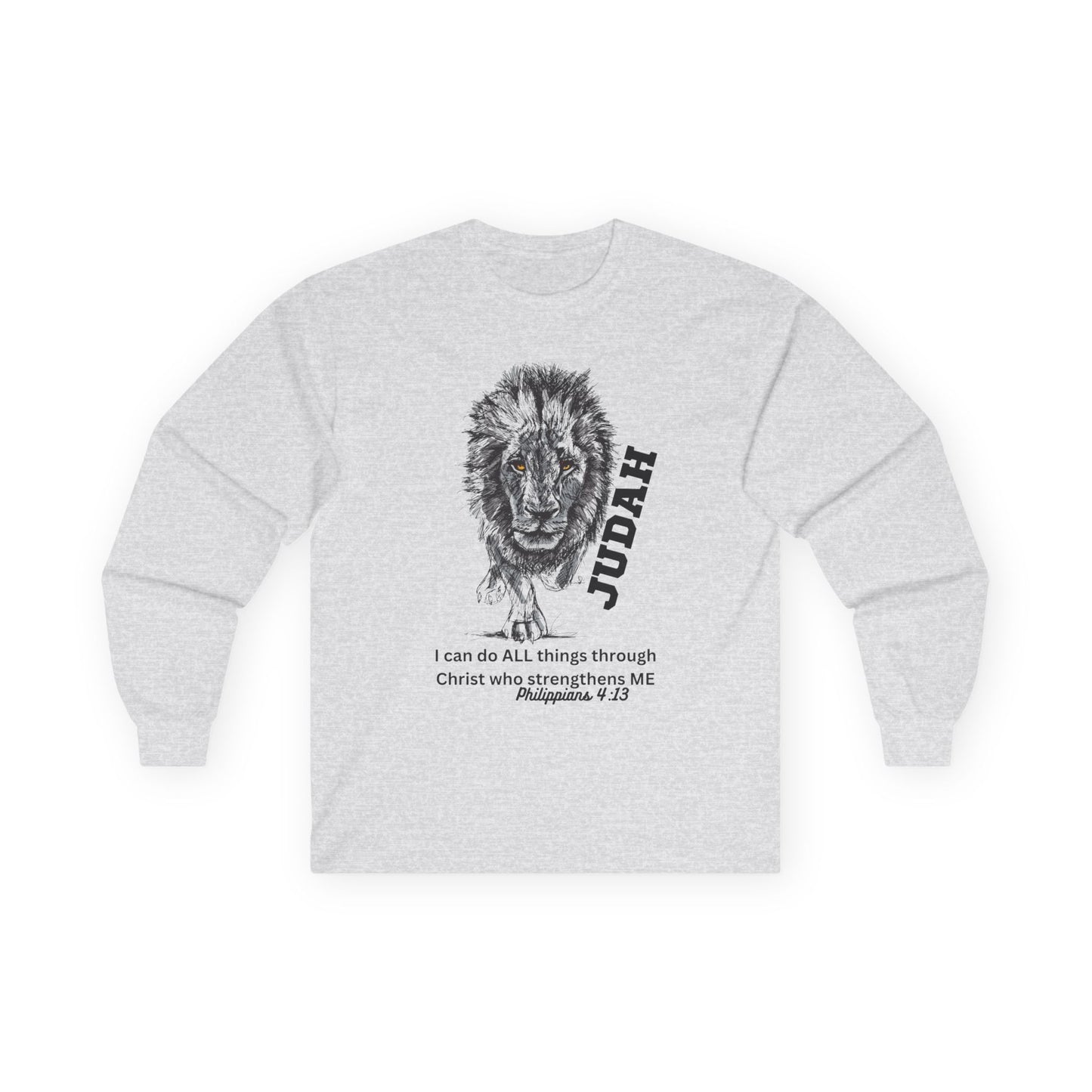 Lion of Judah Long Sleeve Tee - "I Can Do All Things' Philippians 4:13