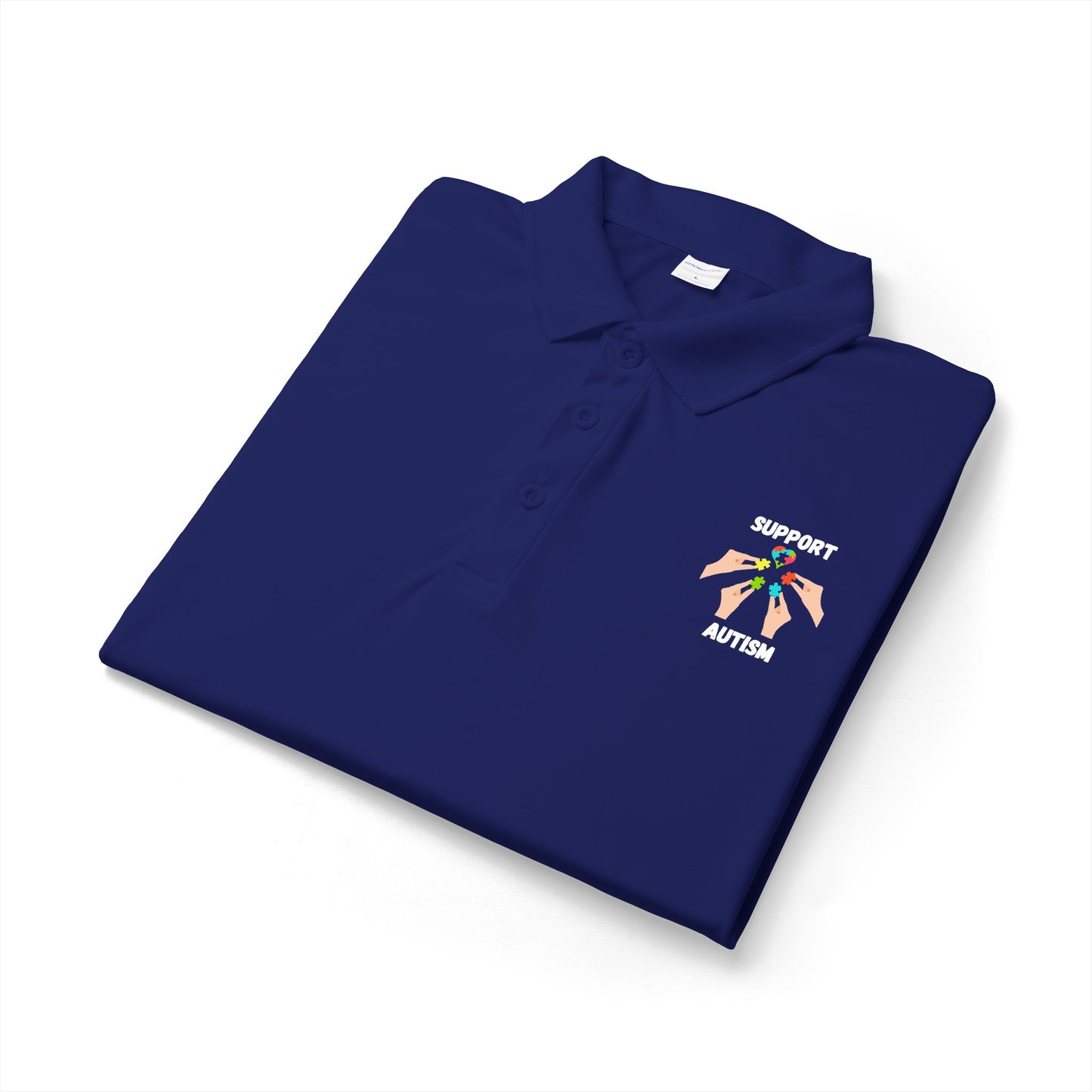 Support Autism Polo Shirt — White