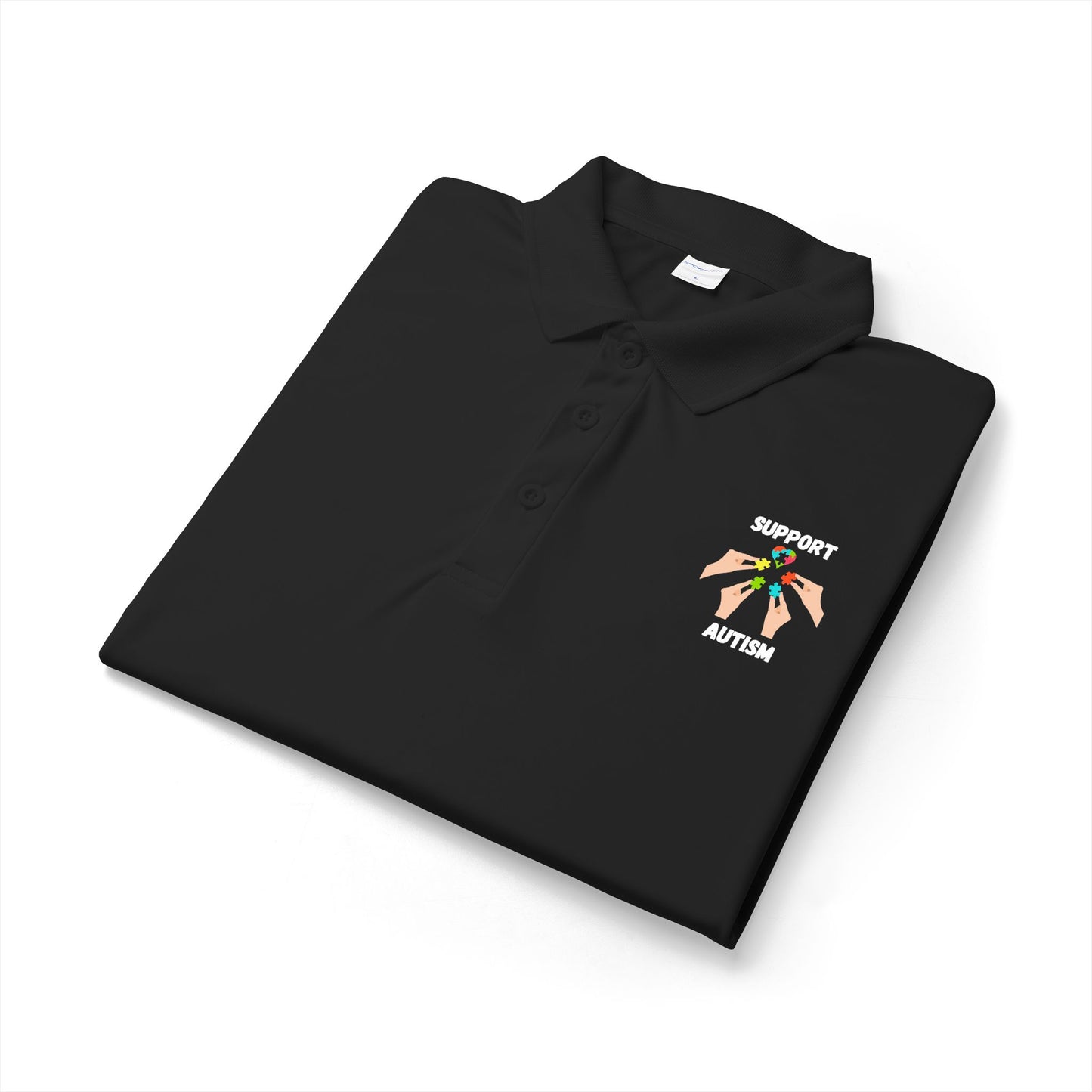 Support Autism Polo Shirt — White