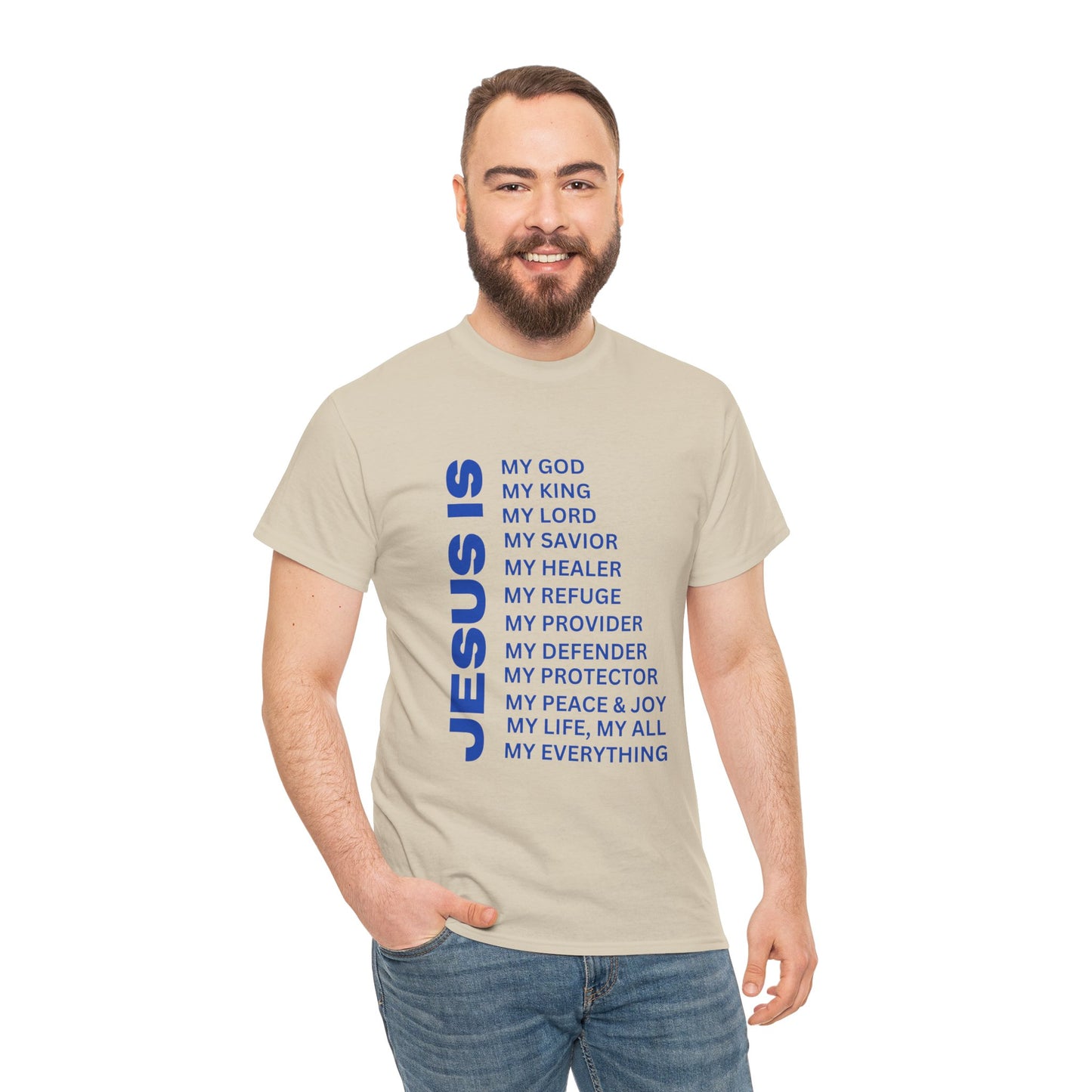 Christian JESUS IS T-Shirt - Blue