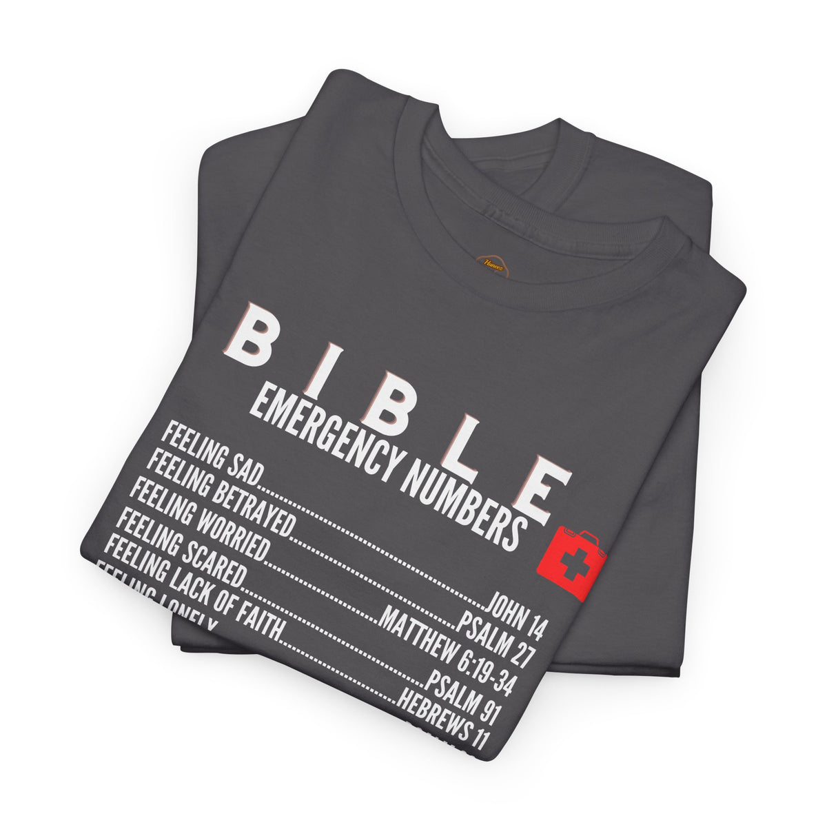 Bible Emergency Numbers Tee - White