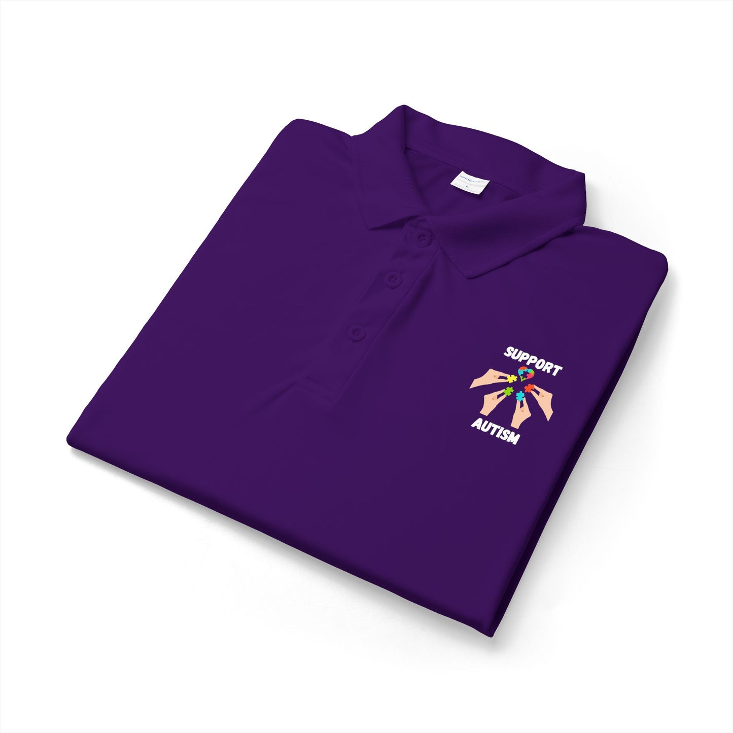 Support Autism Polo Shirt — White
