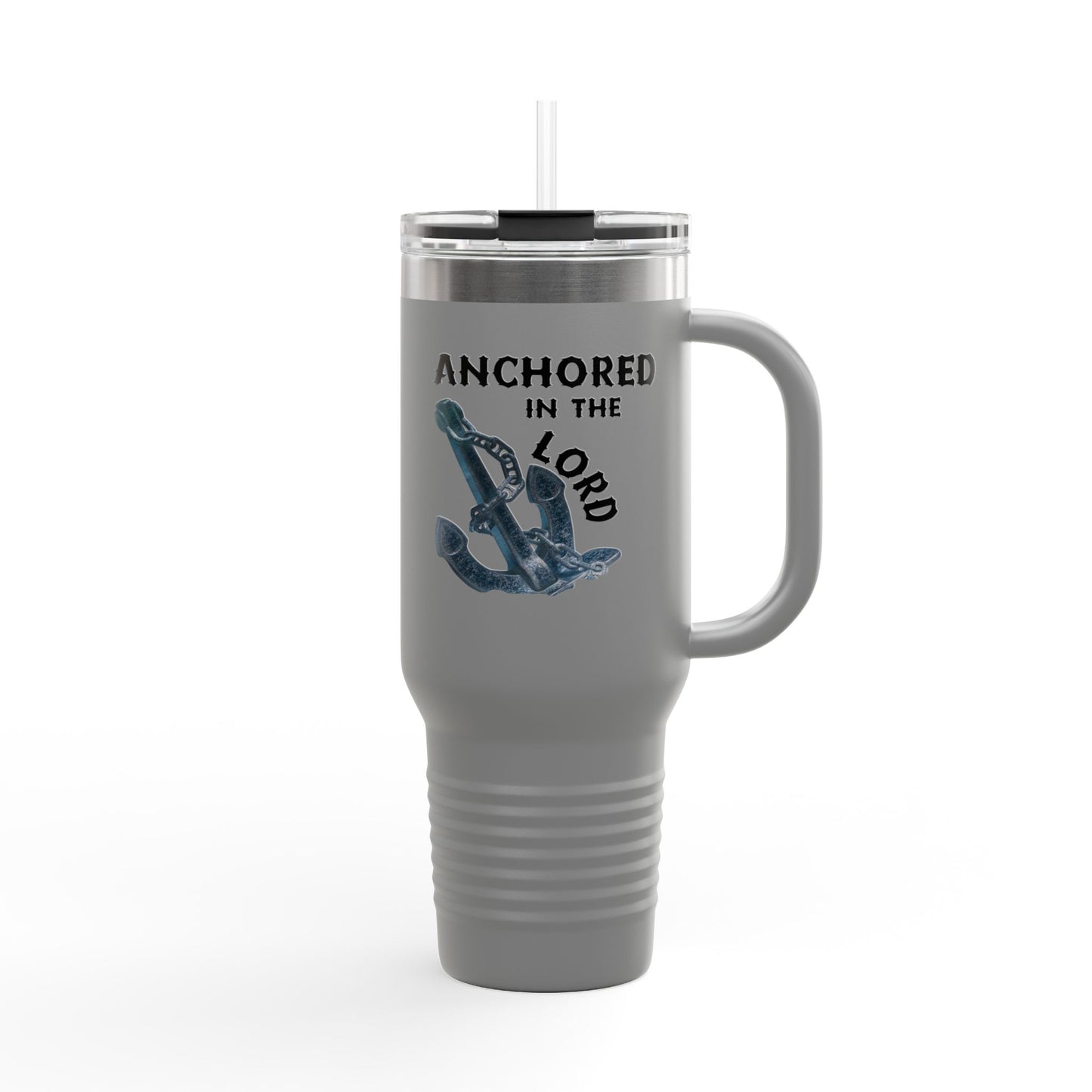 Anchored in the Lord 40oz Insulated Travel Mug Black