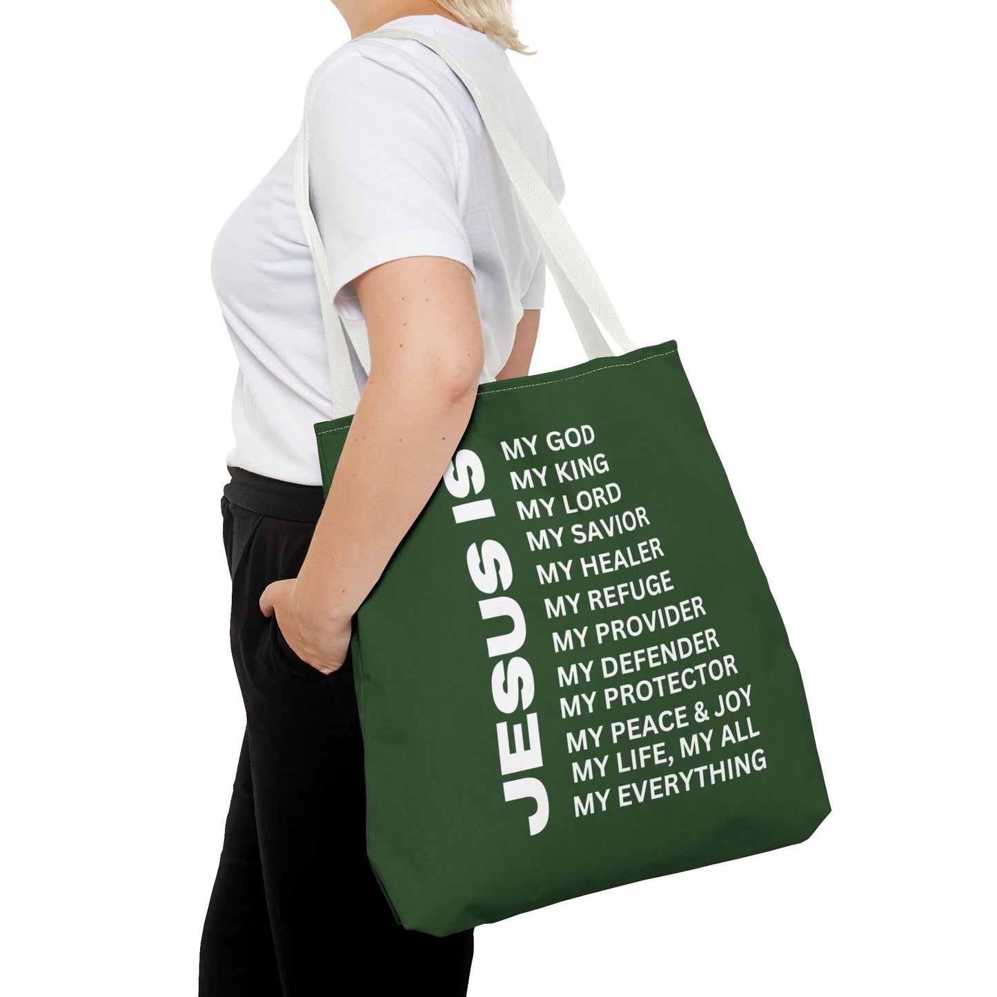 Christian JESUS IS Tote Bag - Green