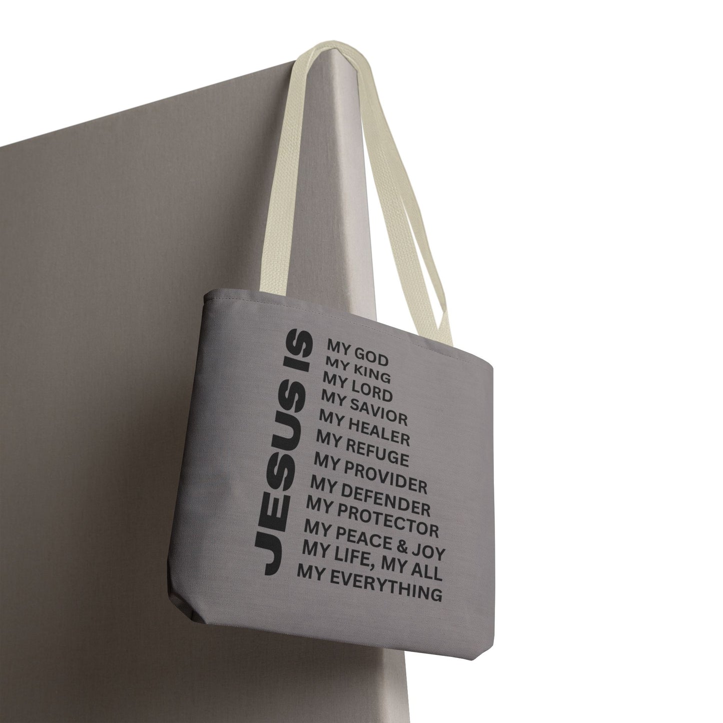 Christian JESUS IS Tote Bag - Grey