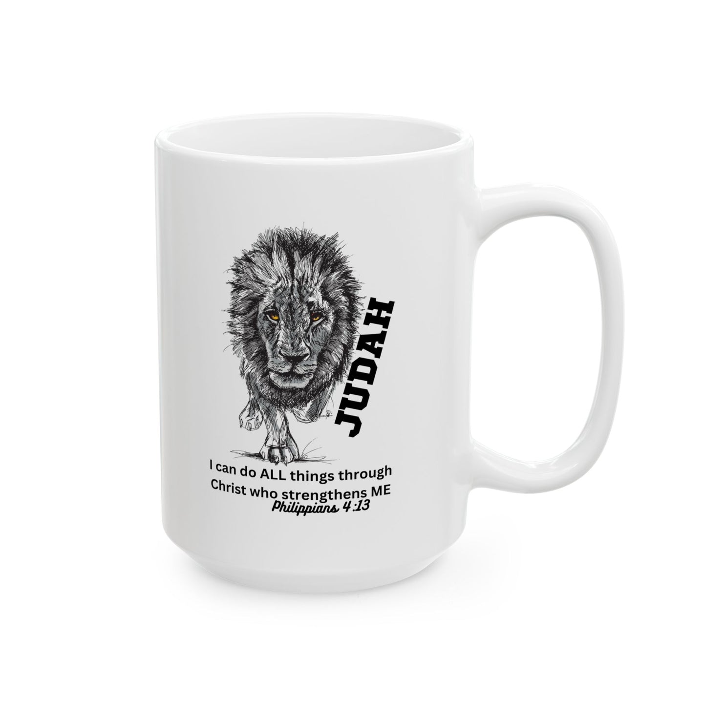 Lion of Judah Coffee Mug (11oz & 15oz) — 'I can do ALL things through Christ'
