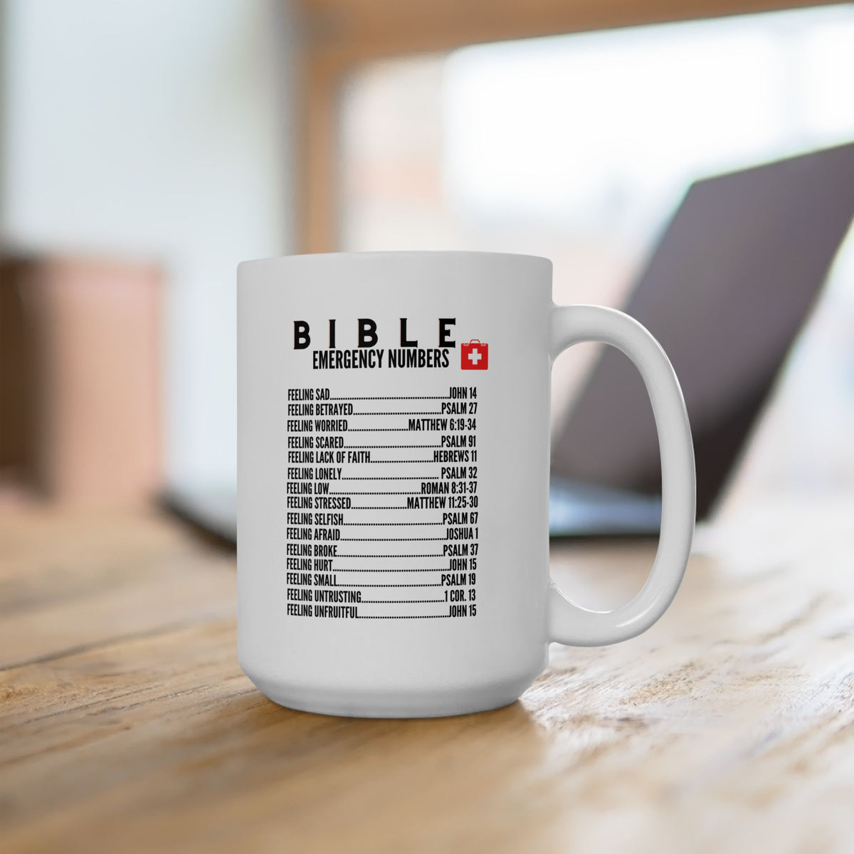 Bible Emergency Numbers White Coffee Mug (11oz, 15oz)