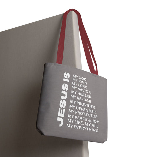 Christian JESUS IS Tote Bag - Grey