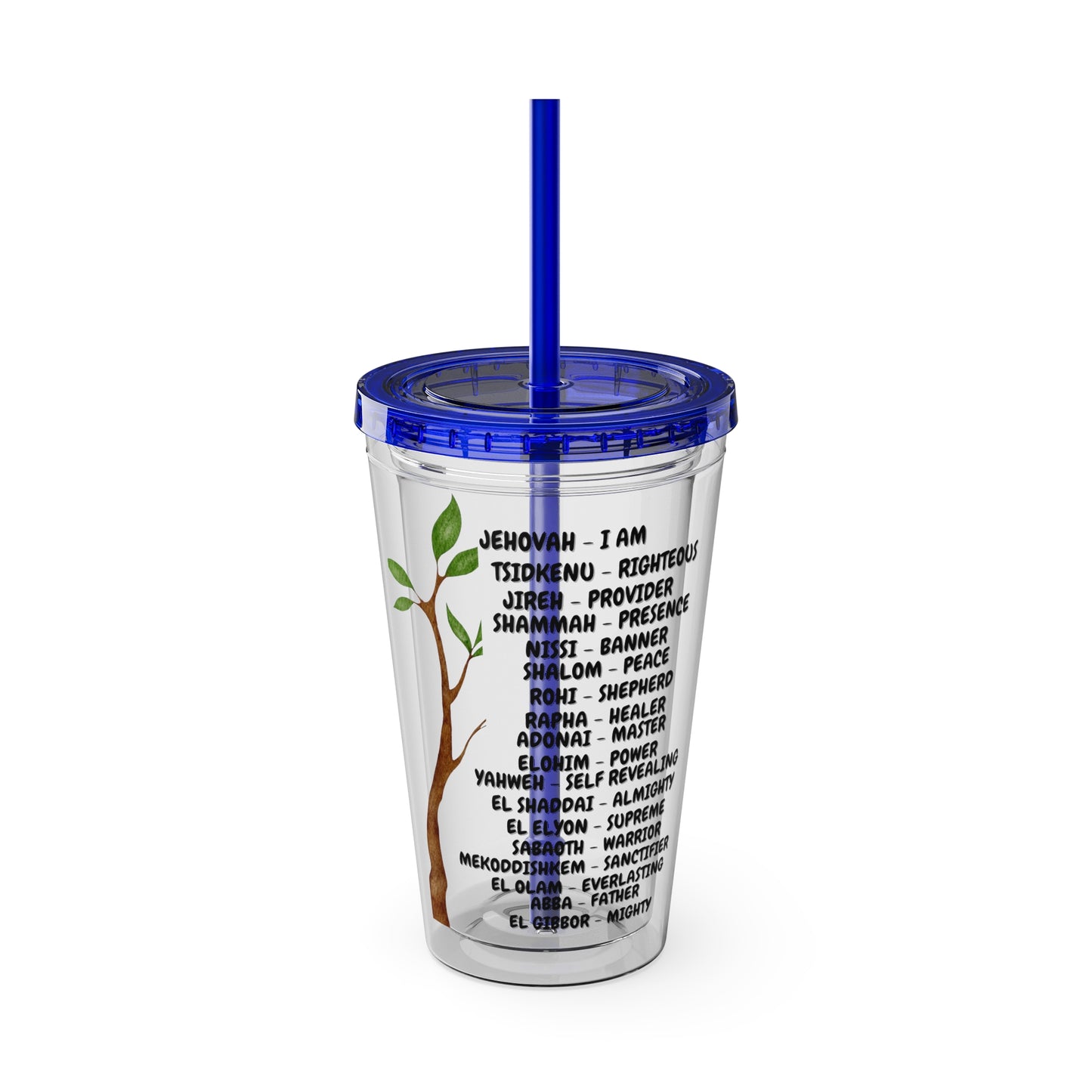 Characteristic Names of God 16oz Tumbler with Straw