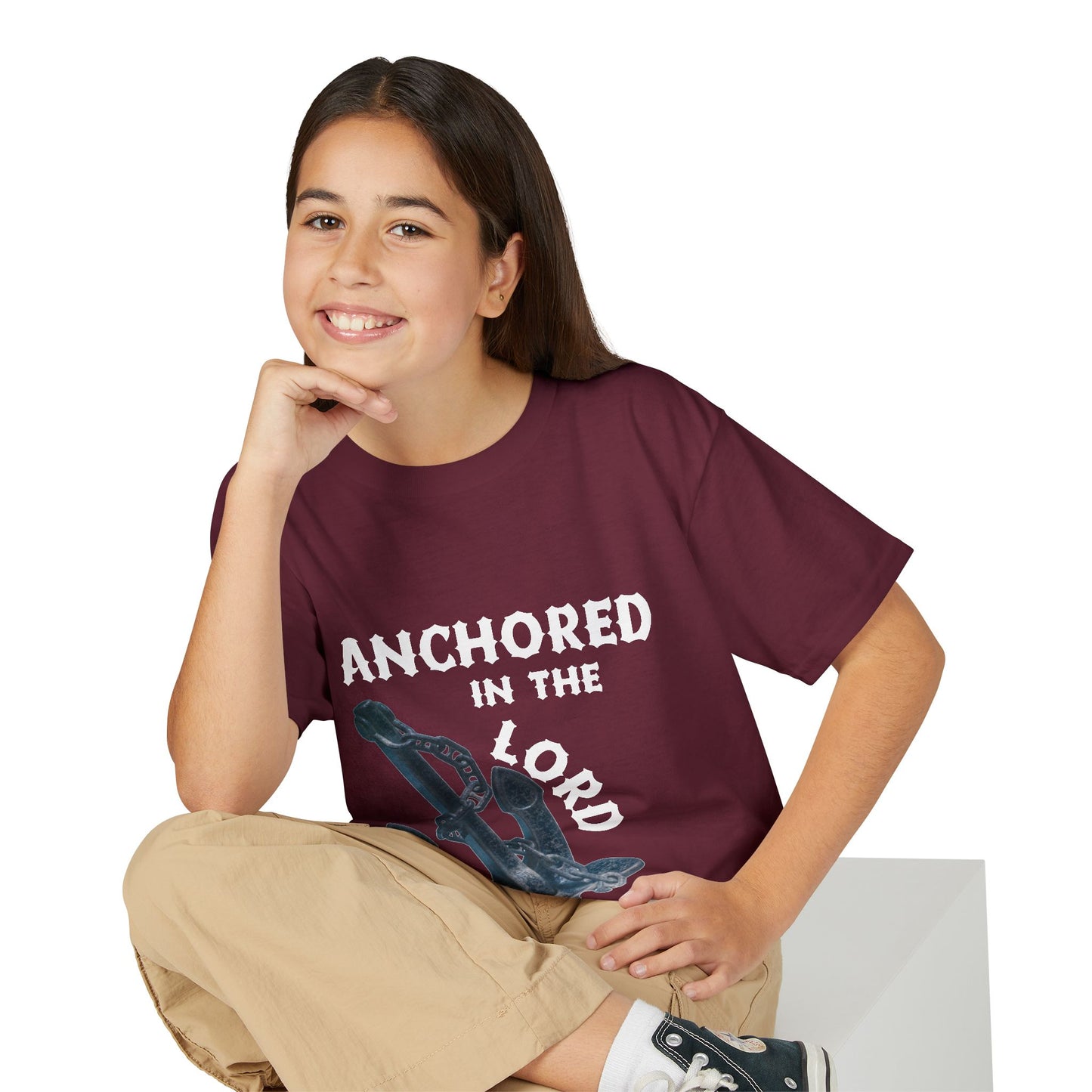 Anchored in the Lord Youth T-Shirt — White