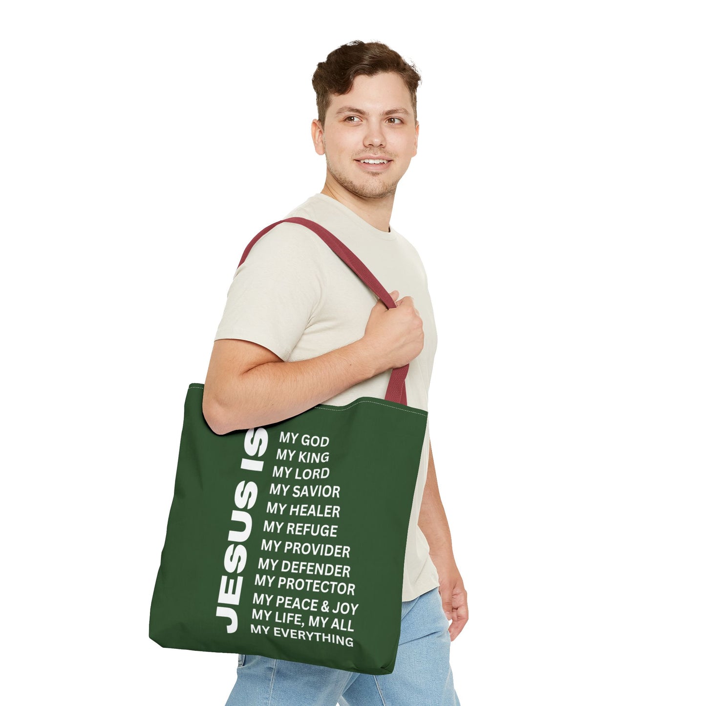 Christian JESUS IS Tote Bag - Green