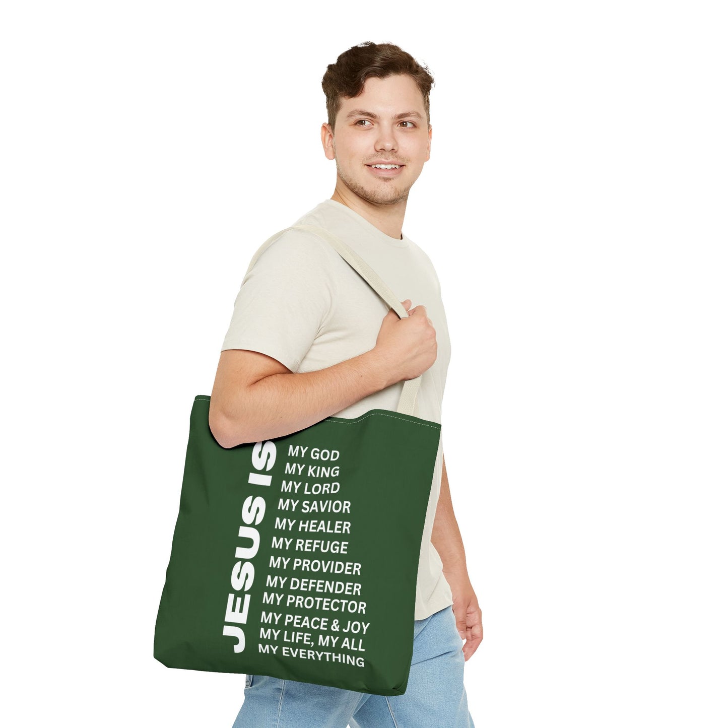 Christian JESUS IS Tote Bag - Green