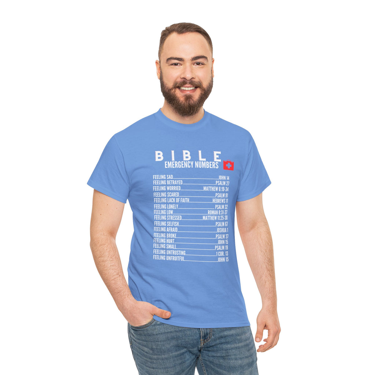 Bible Emergency Numbers Tee - White