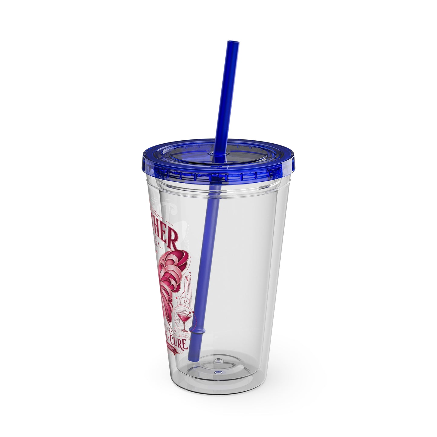 Together We Rise Butterfly Breast Cancer 16oz Tumbler with Straw