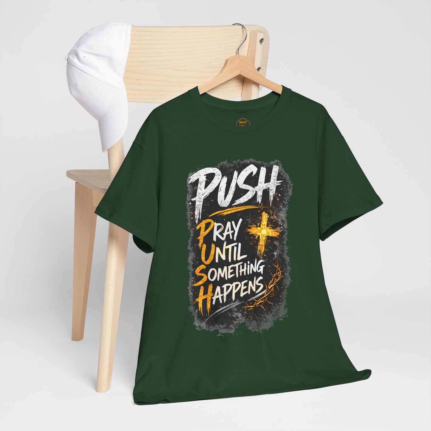PUSH Pray Until Something Happens Christian T-Shirt - 1