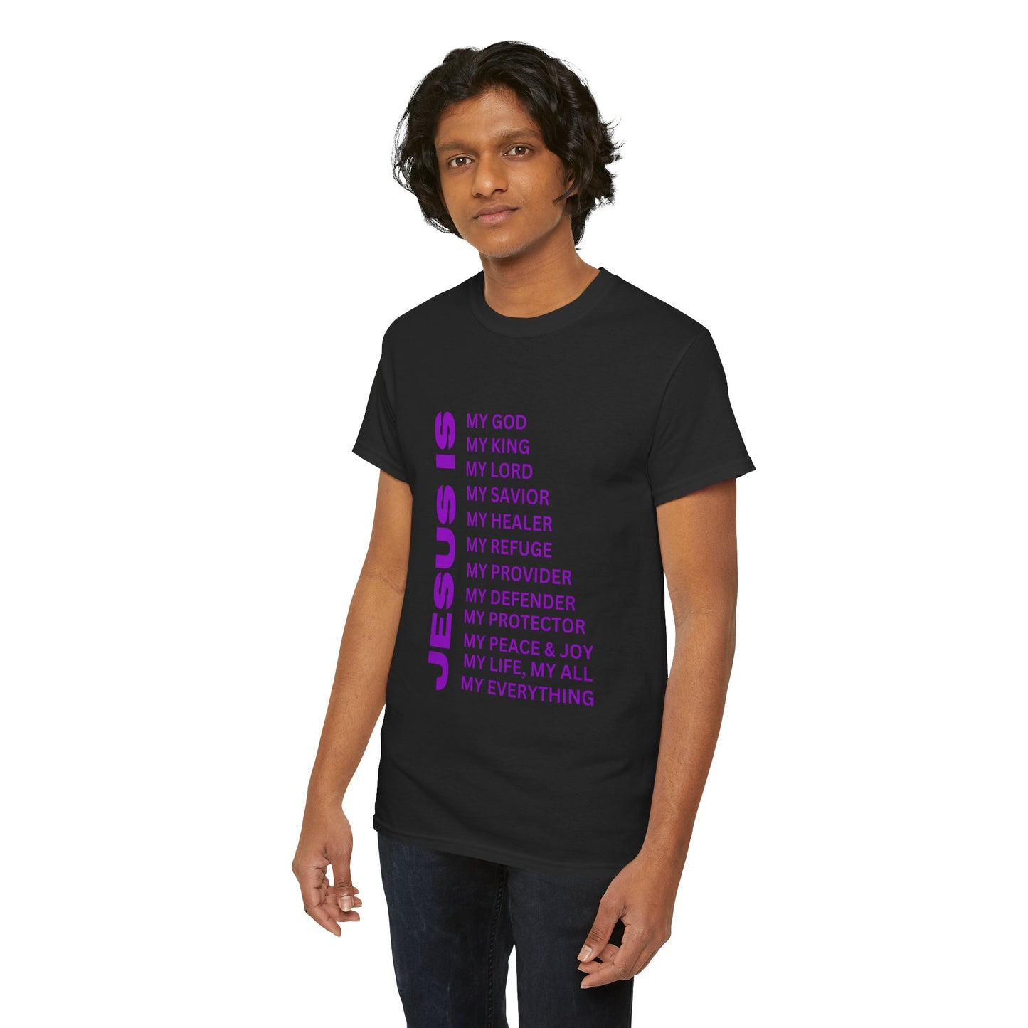 Christian JESUS IS T-shirt - Purple