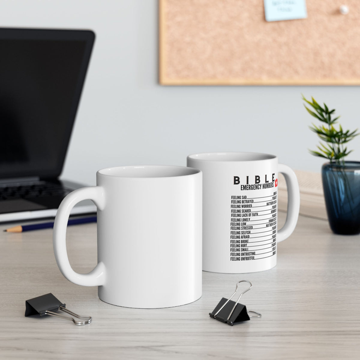 Bible Emergency Numbers White Coffee Mug (11oz, 15oz)