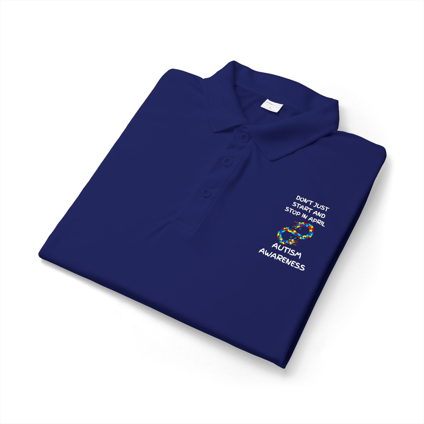 Don't Start and Stop Autism Polo - White