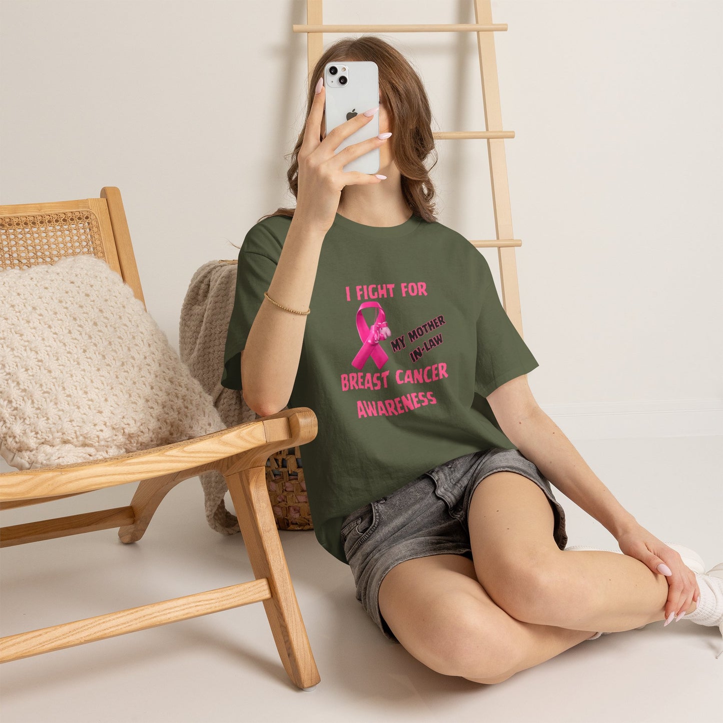 I Fight for My Mother-in-Law Pink Ribbon Tee