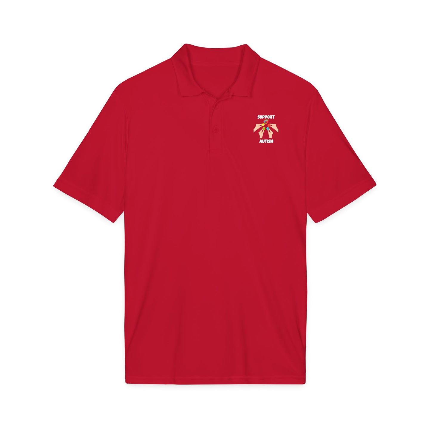 Support Autism Polo Shirt — White
