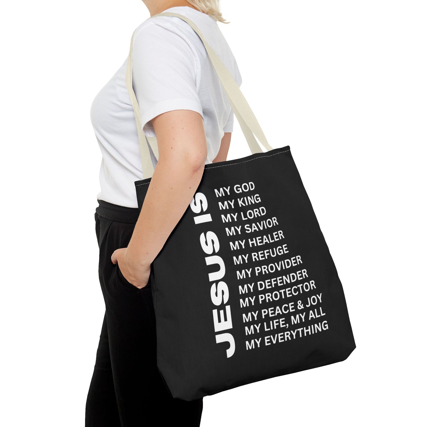 Christian JESUS IS Tote Bag - Black