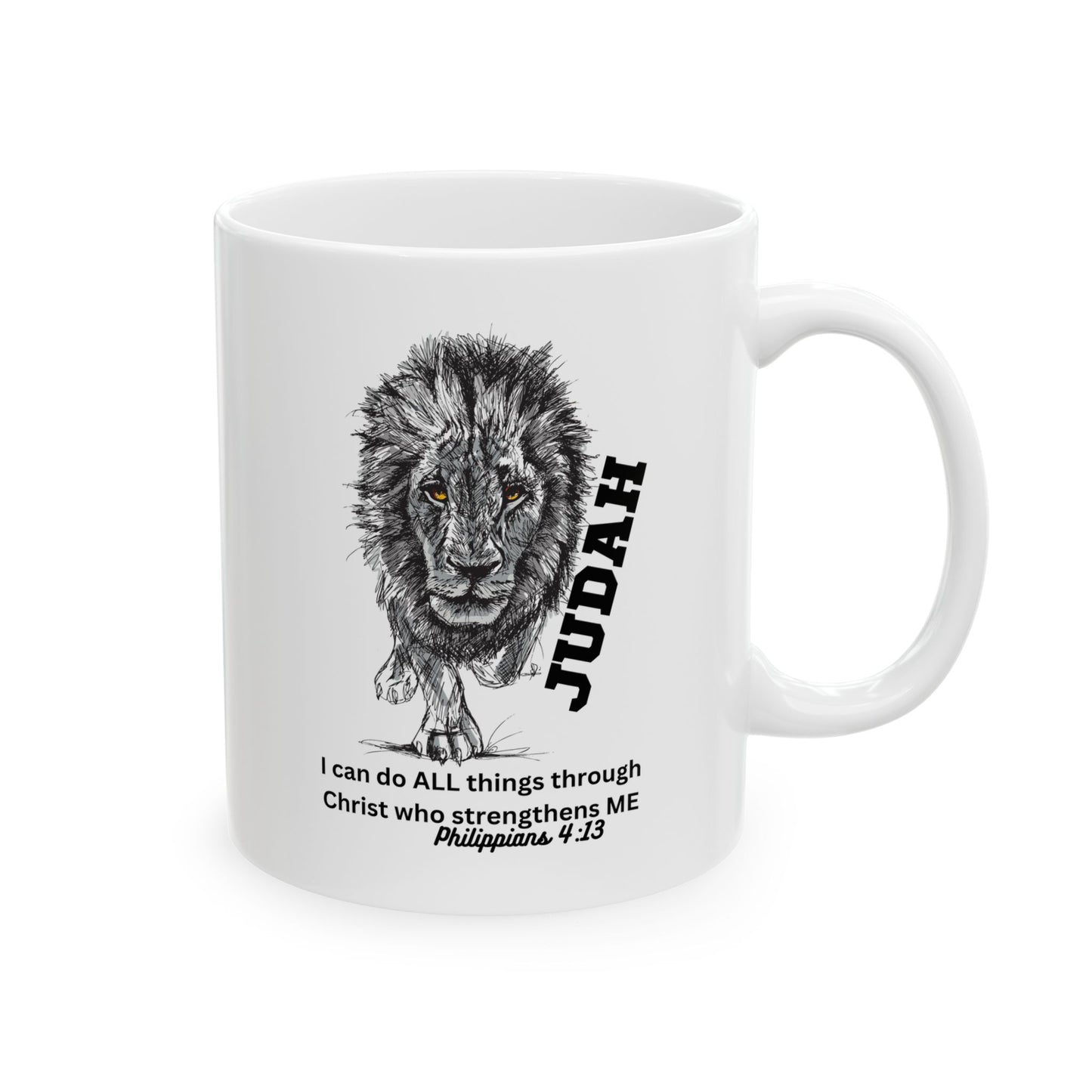 Lion of Judah Coffee Mug (11oz & 15oz) — 'I can do ALL things through Christ'
