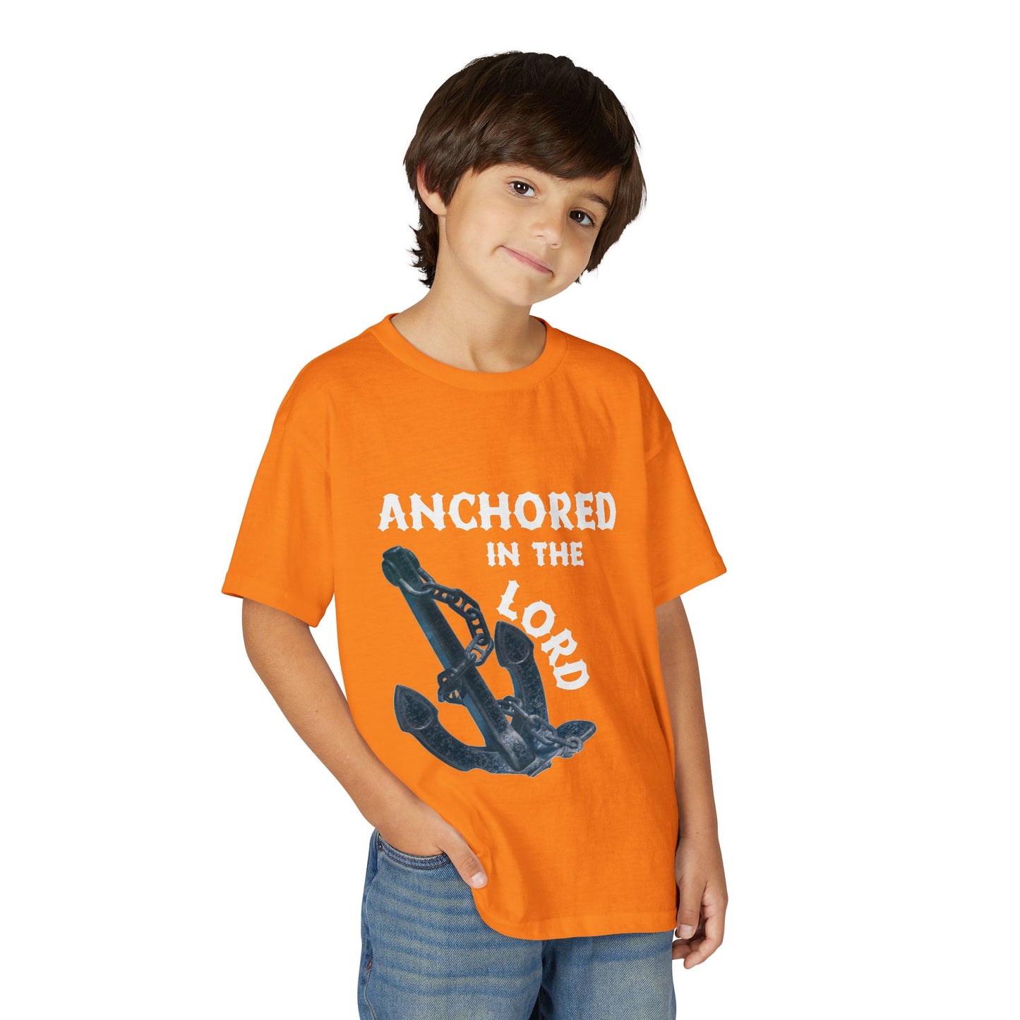 Anchored in the Lord Youth T-Shirt — White