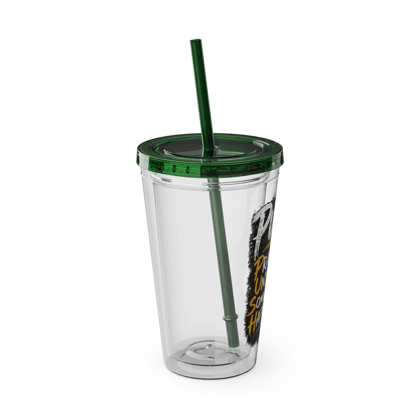 “PUSH: Pray Until Something Happens” 16oz Tumbler with Straw