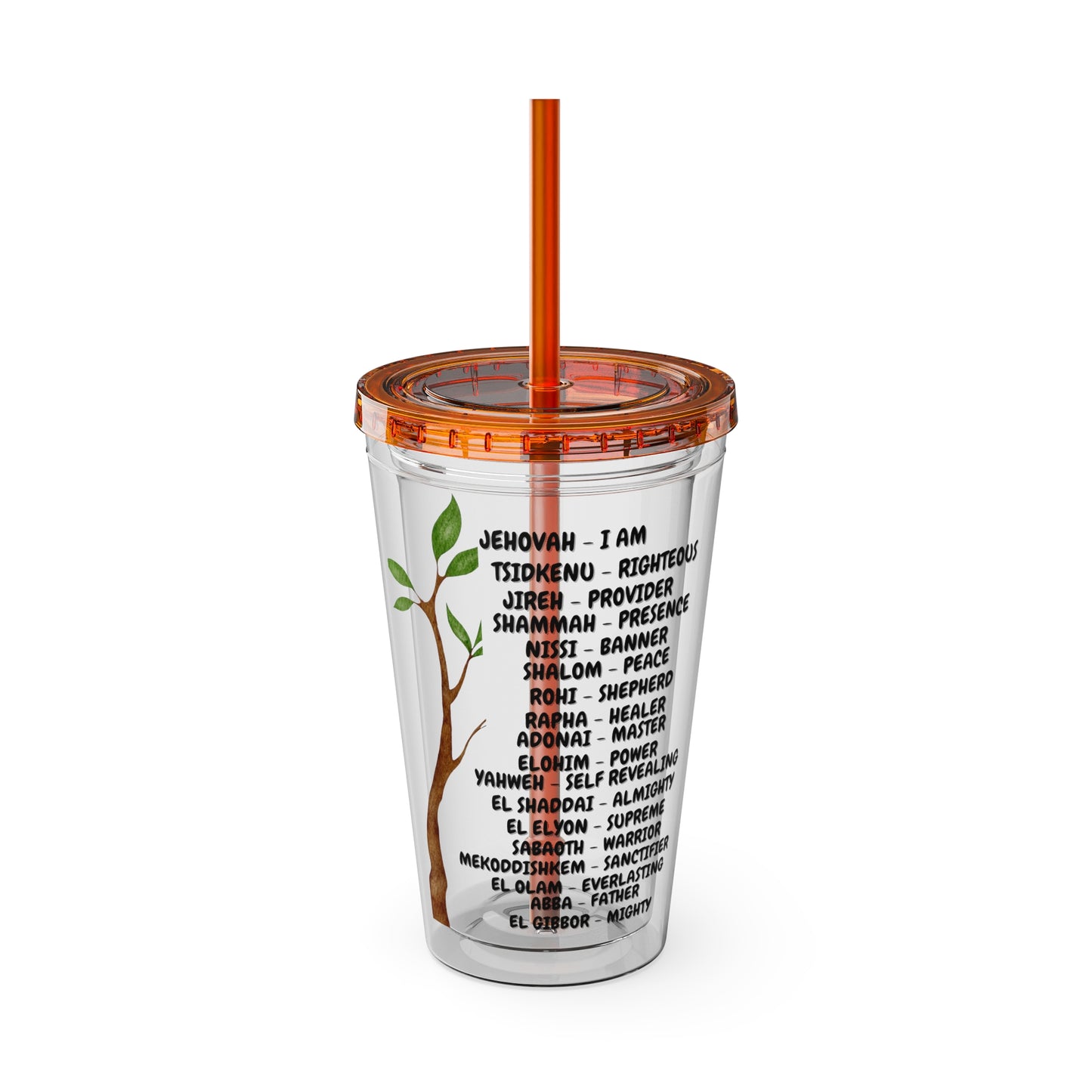 Characteristic Names of God 16oz Tumbler with Straw