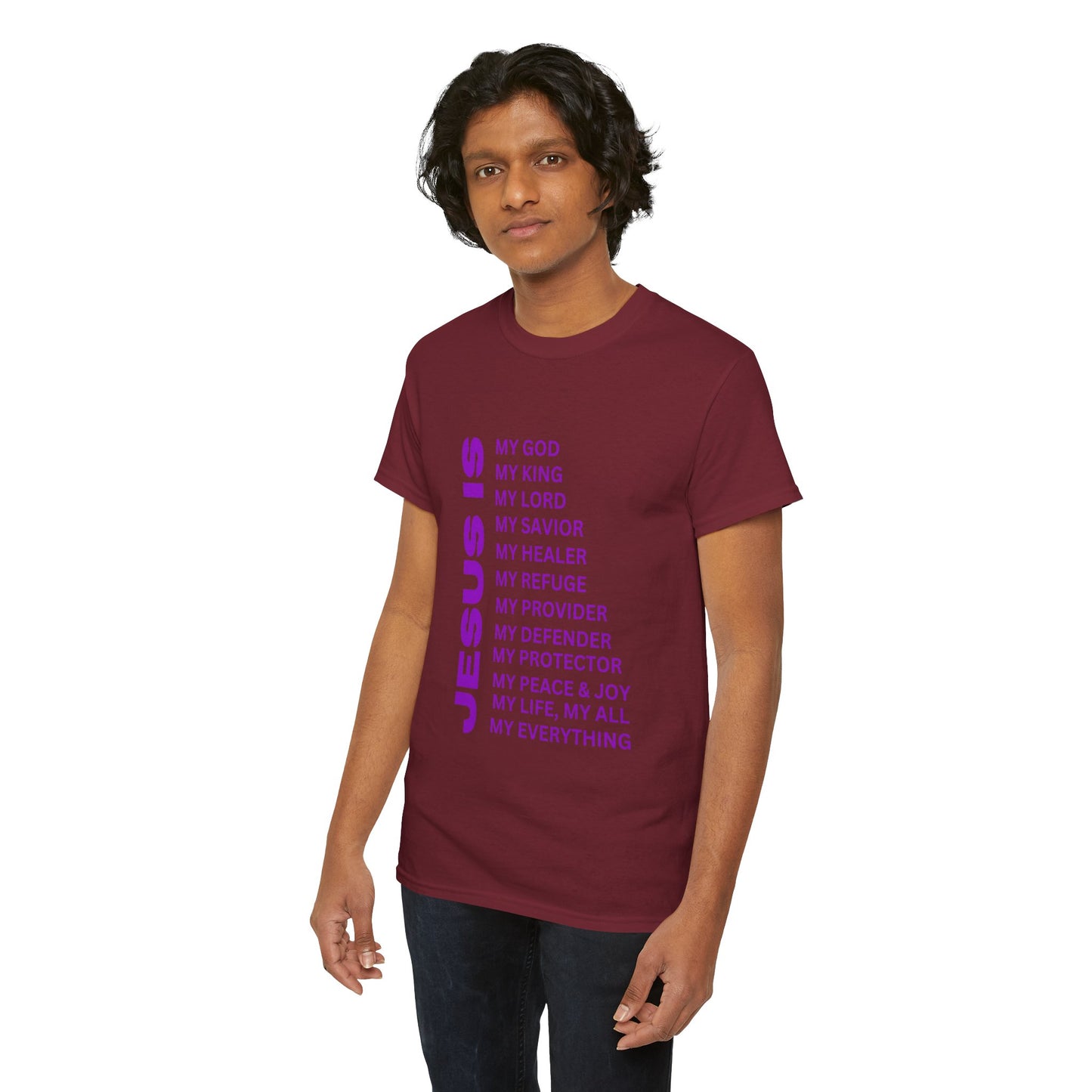 Christian JESUS IS T-shirt - Purple
