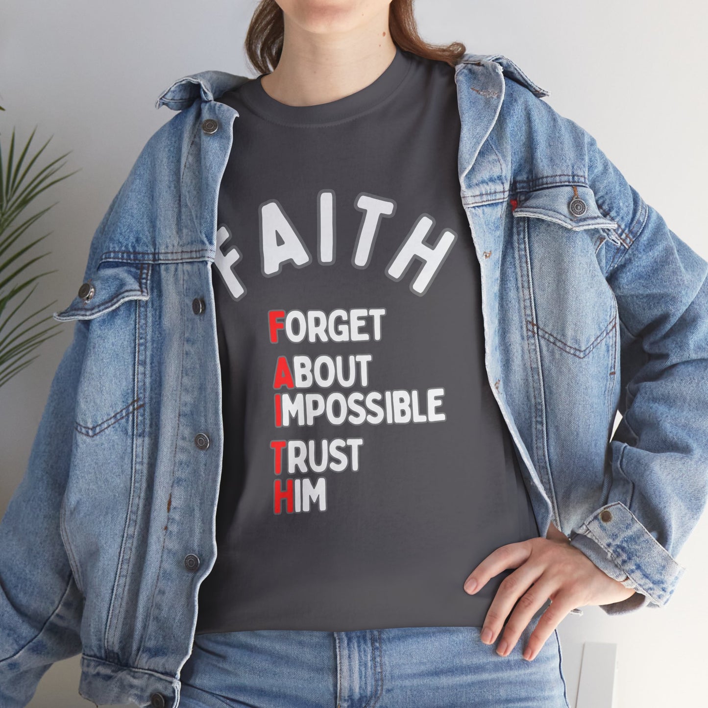 Faith T-Shirt "Forget About Impossible, Trust Him" Dark