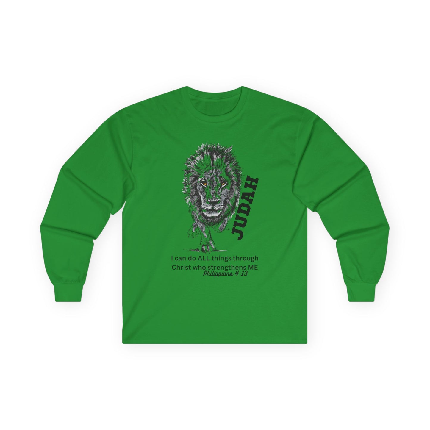 Lion of Judah Long Sleeve Tee - "I Can Do All Things' Philippians 4:13