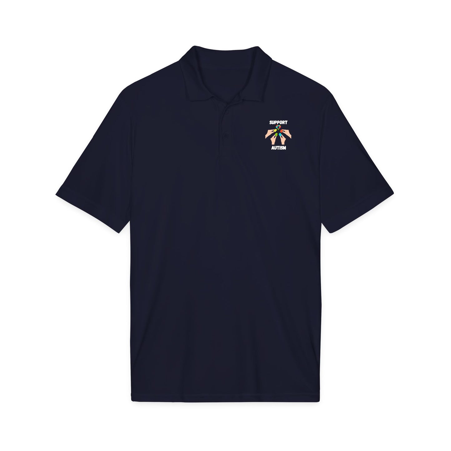 Support Autism Polo Shirt — White