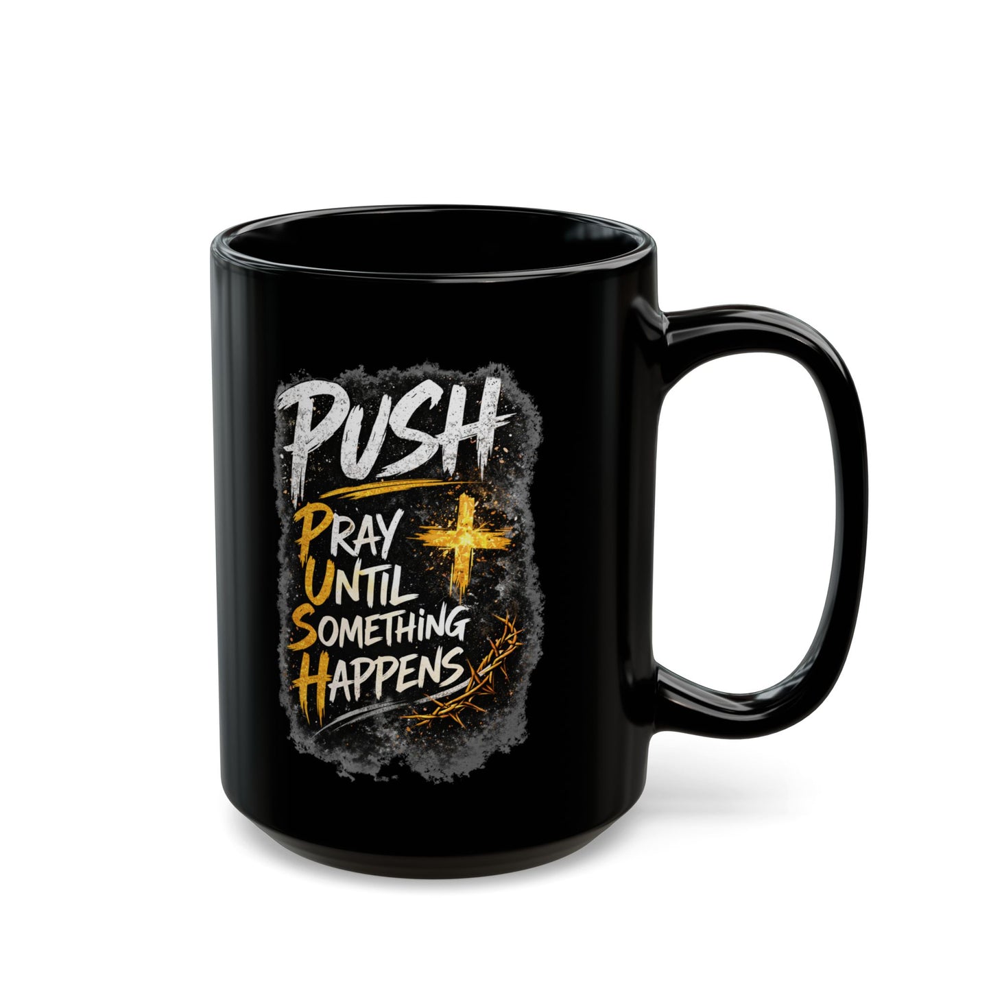 Push Black Coffee Mug — (11oz & 15oz)
