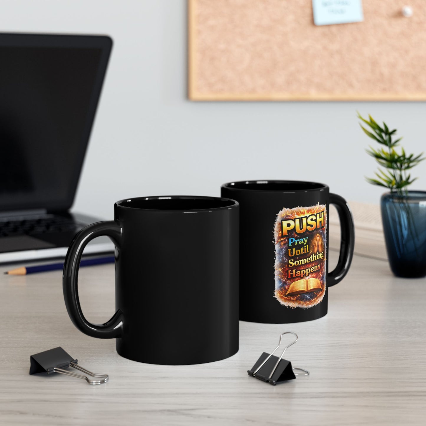 Push Black Coffee Mug - Bible — (11oz & 15oz)