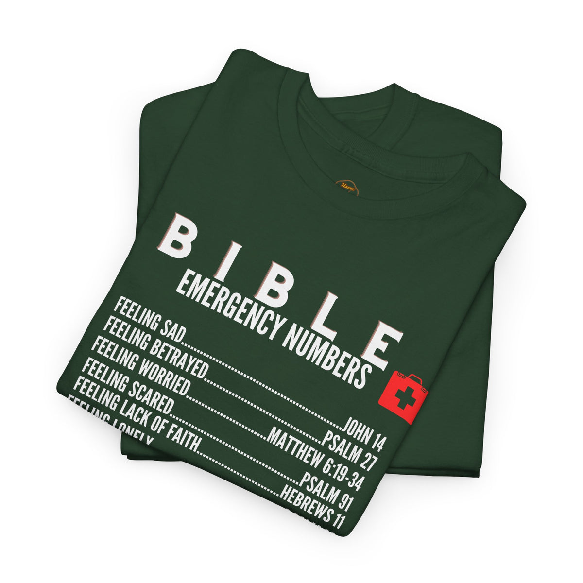 Bible Emergency Numbers Tee - White