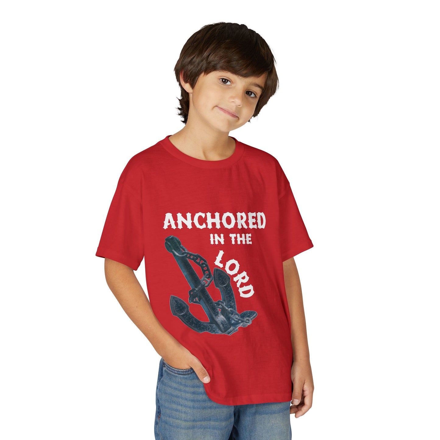 Anchored in the Lord Youth T-Shirt — White