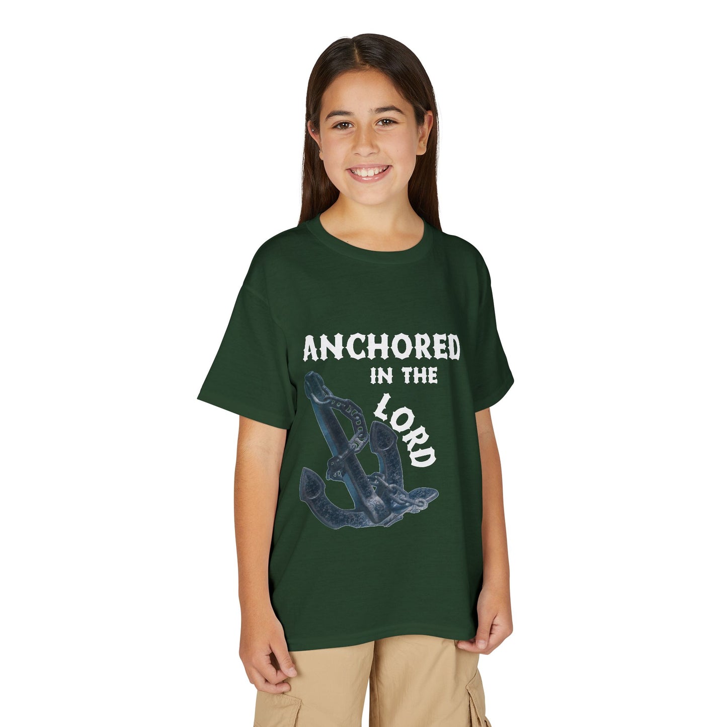 Anchored in the Lord Youth T-Shirt — White