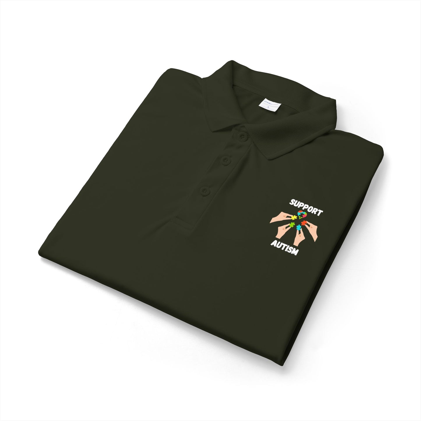 Support Autism Polo Shirt — White