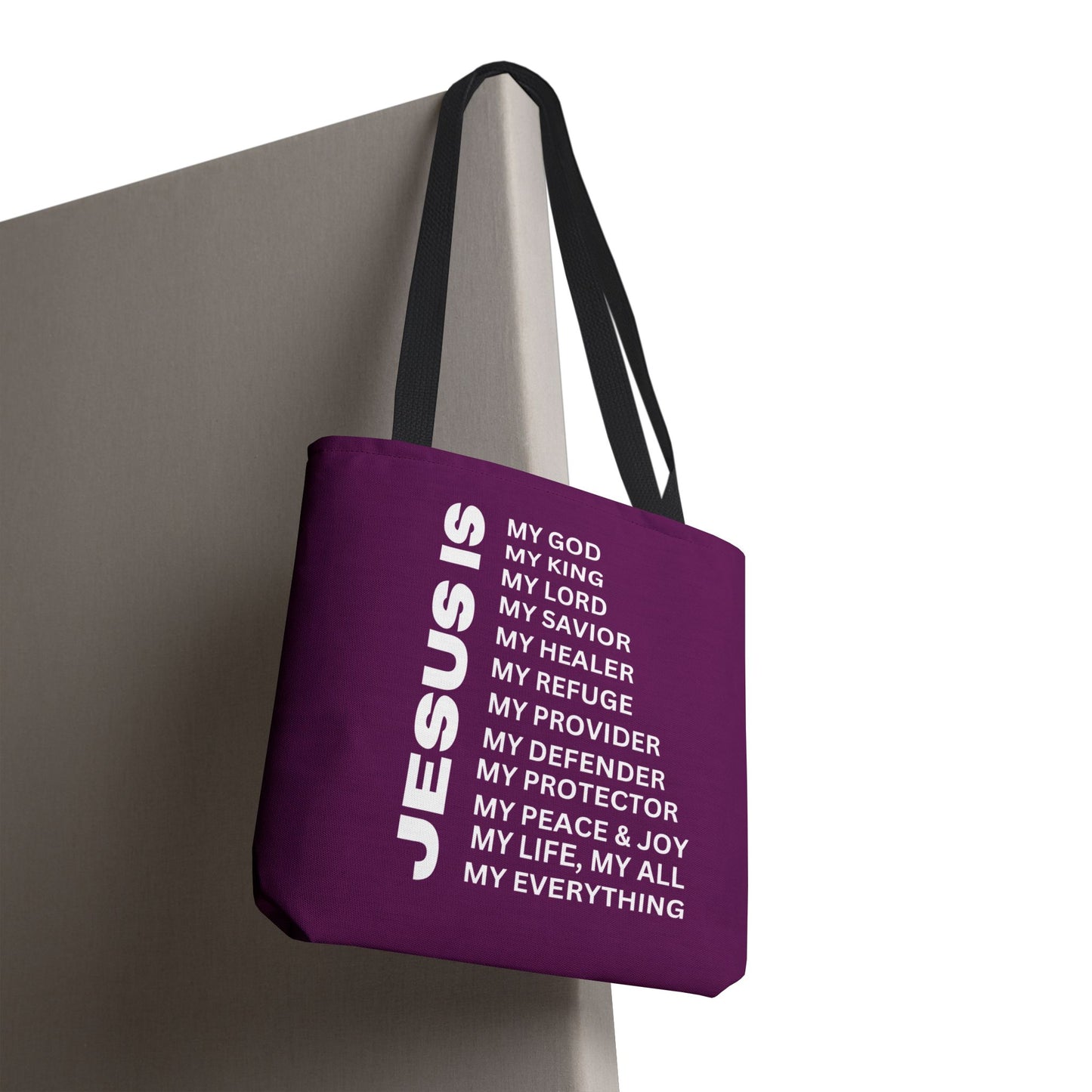 Christian JESUS IS Tote Bag - Purple