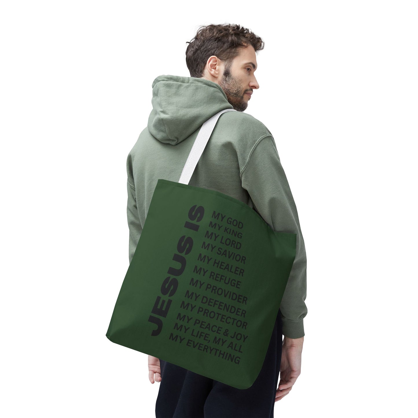Christian JESUS IS Tote Bag - Green