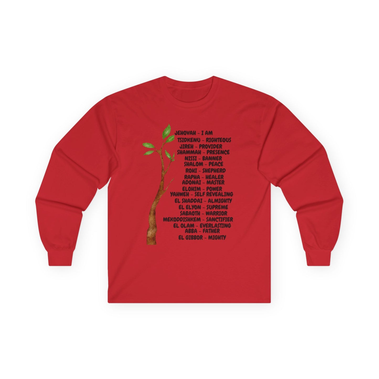 Characteristic Names of God Long Sleeve Tee - Black