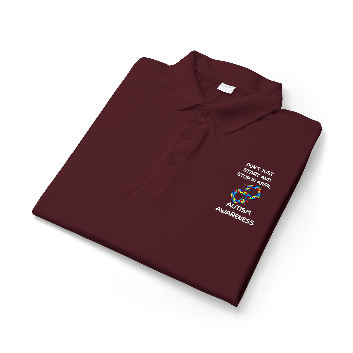 Don't Start and Stop Autism Polo - White
