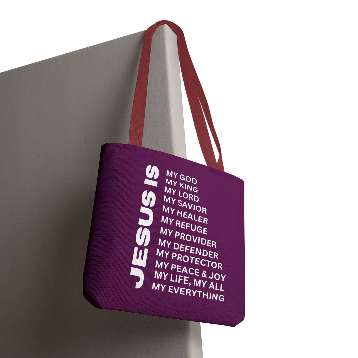 Christian JESUS IS Tote Bag - Purple
