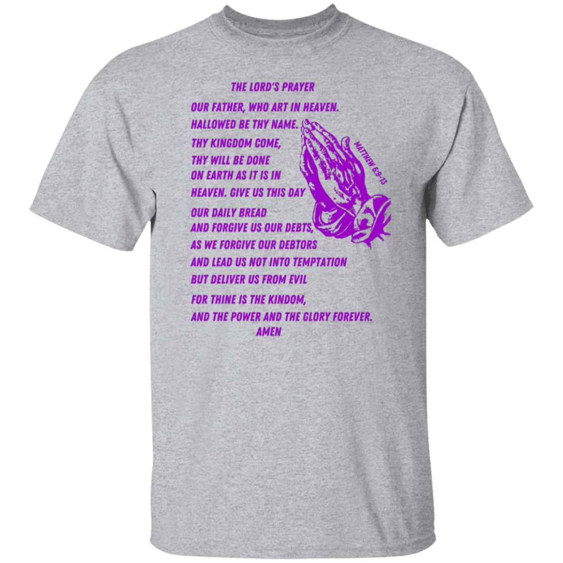 Lord's Prayer Short Sleeve T-shirt Purple