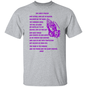 Lord's Prayer Short Sleeve T-shirt Purple