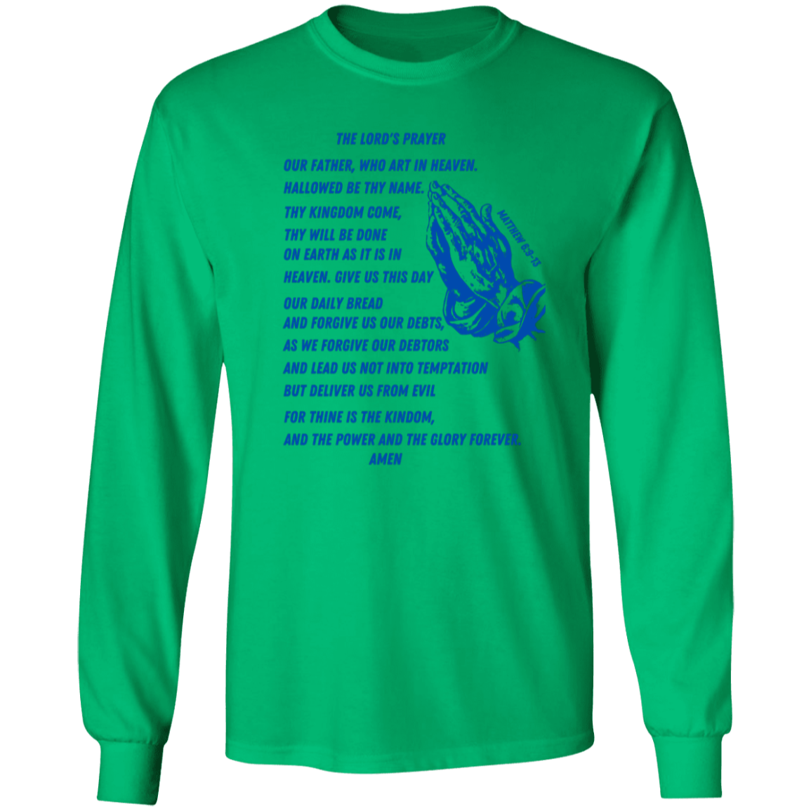 Lord's Prayer Long Sleeve T-shirt Blue