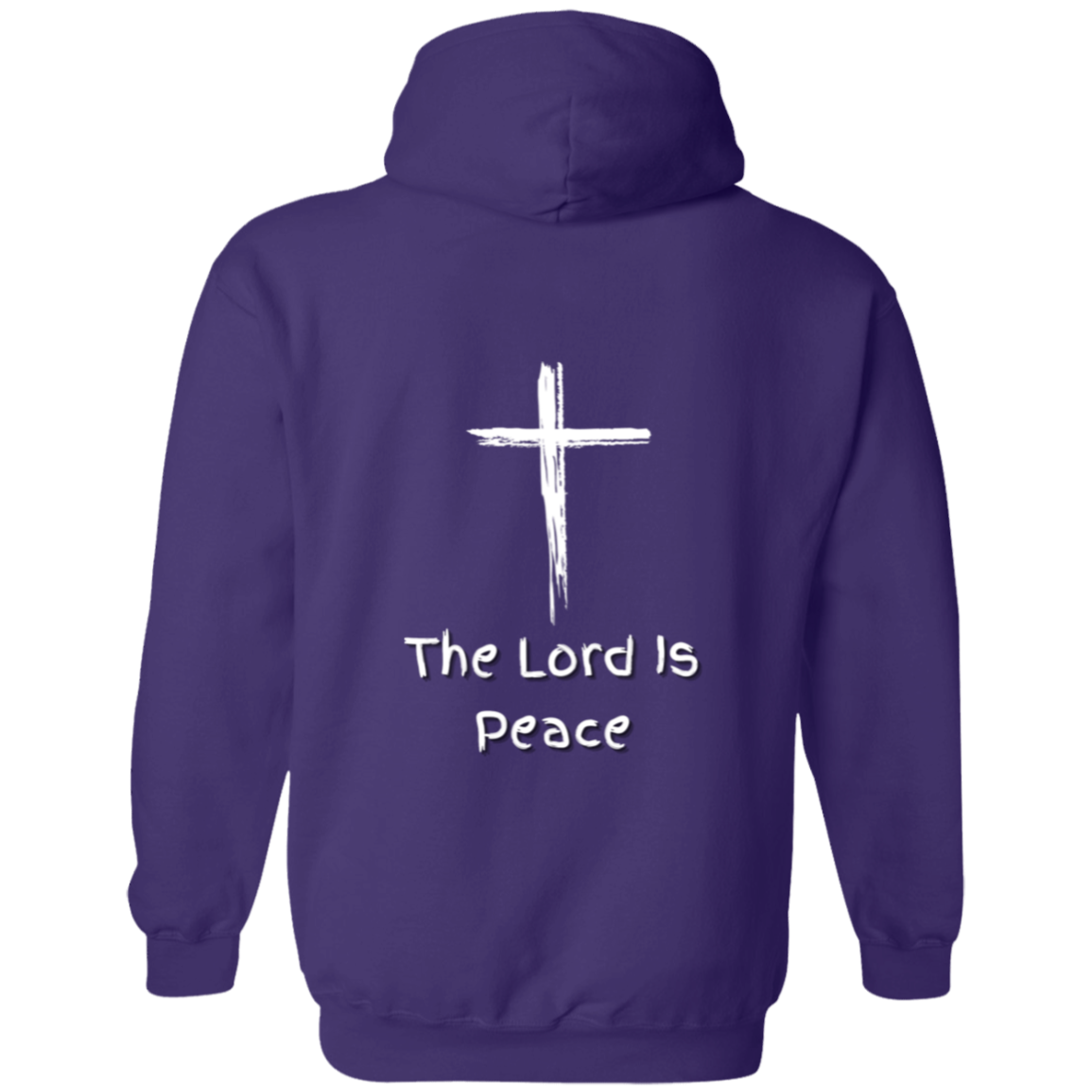 Jehovah Shalom Pullover Hoodie Front & Back - White