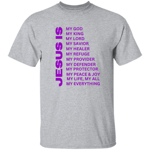 Jesus Is Christian T-Shirt - Short Sleeve Purple